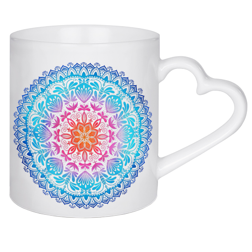Herztasse "Mandala im Farbenrausch" artboxONE - Floral,Abstrakt