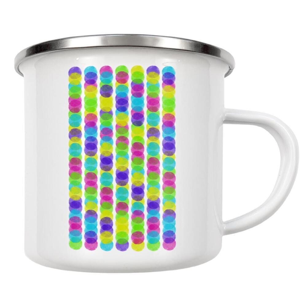 Emaille Tasse "Colorful dots I" artboxONE - Abstrakt - Dots,Stamp,Druck,Bunt,Punkte,Colorful,Glitzer,Konfetti