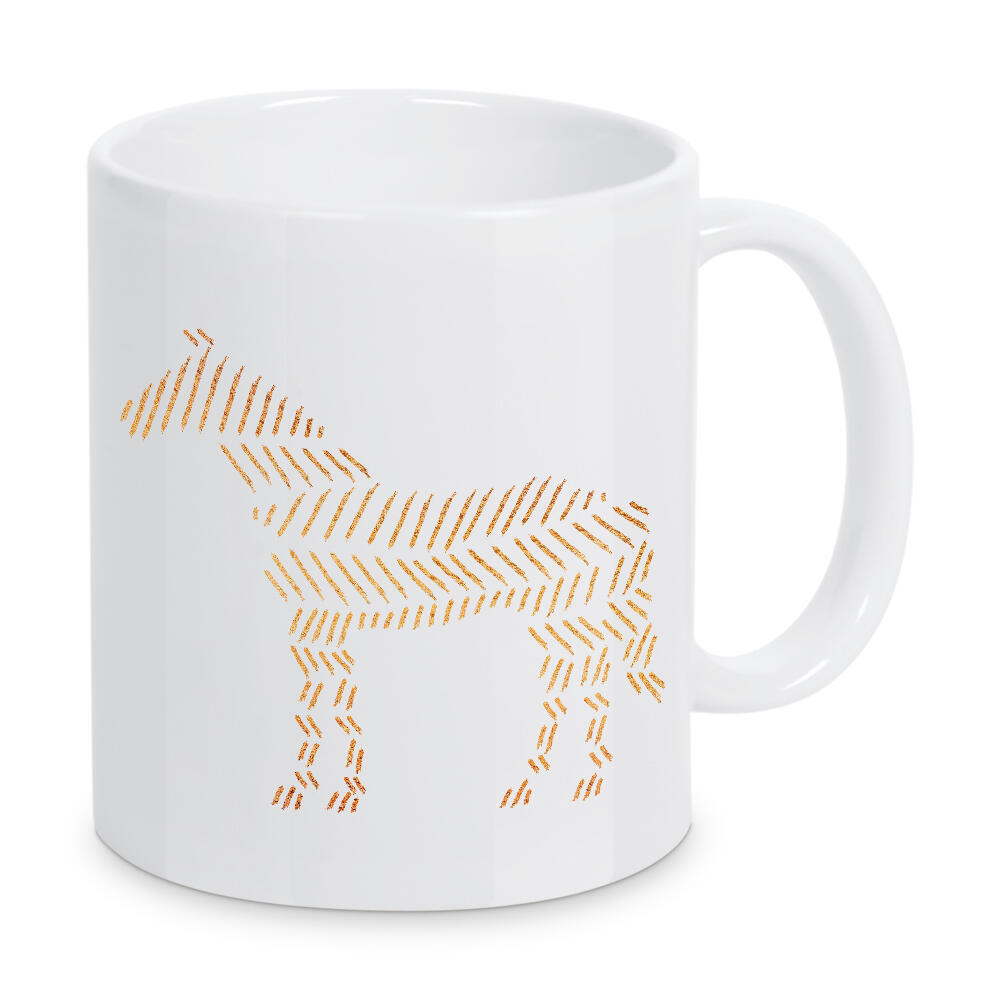 Tasse "Horse" artboxONE - Tiere,Abstrakt - Pferd,Pferd,Tiere,Tiere,Gold,Golden,Schimmer,Muster,Azteke,Goldglanz,Glanz