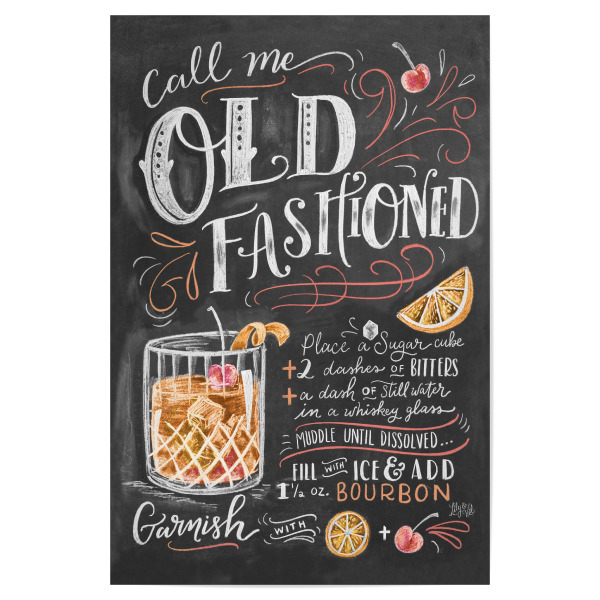 Poster 30x20 cm "Oldfashioned" artboxONE - Typografie,Essen & Trinken,Essen & Trinken / Alkohol