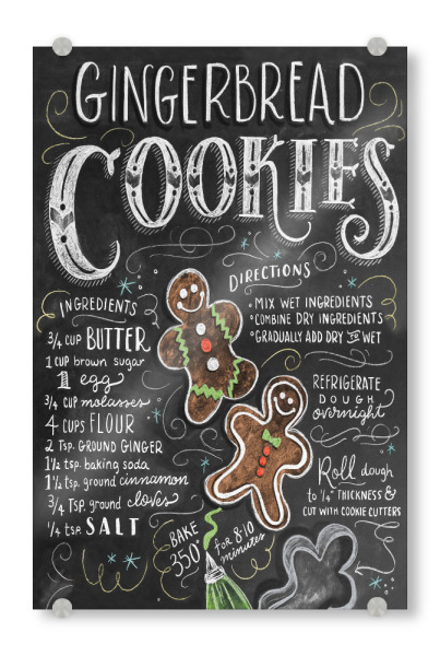 Acrylglasbild "Gingerbread Cookies" artboxONE - Typografie,Essen & Trinken,Weihnachten