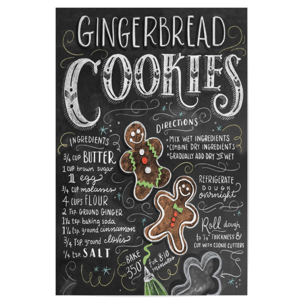 Poster 30x20 cm "Gingerbread Cookies" artboxONE - Typografie,Essen & Trinken,Weihnachten