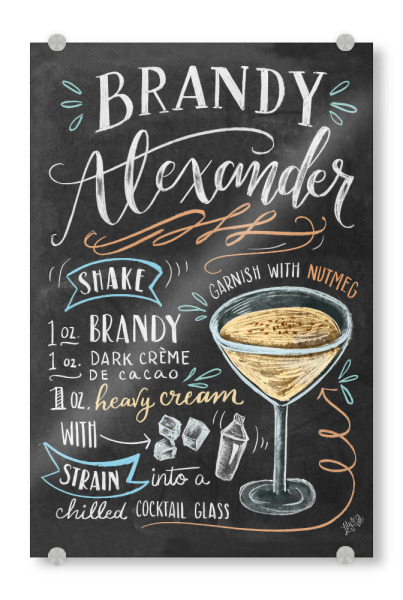 Acrylglasbild "Brandy Alexander" artboxONE - Typografie,Essen & Trinken,Essen & Trinken / Alkohol