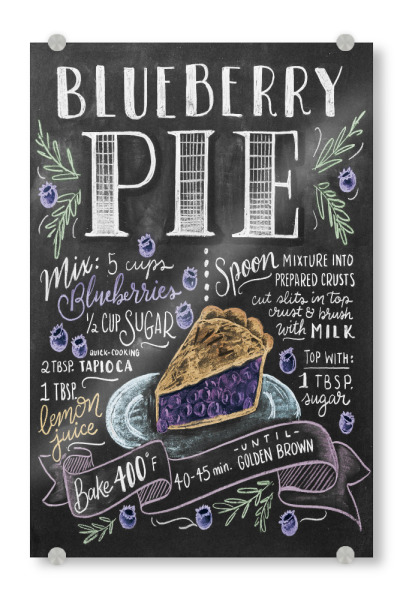Acrylglasbild "Blueberry Pie" artboxONE - Typografie,Essen & Trinken,Essen & Trinken / Obst & Gemüse