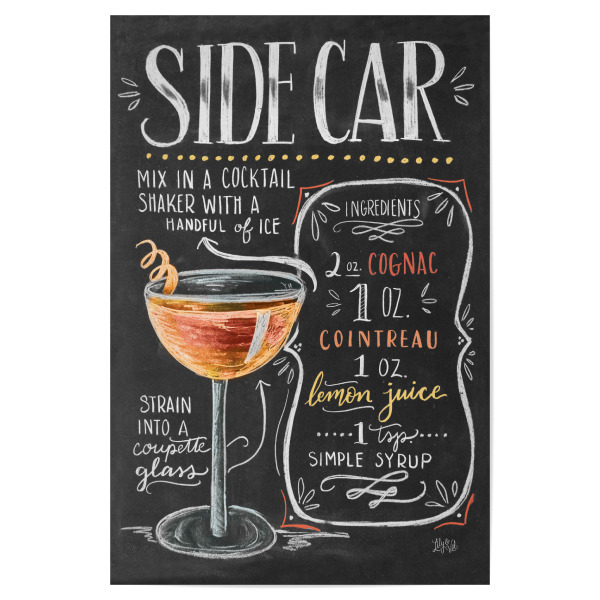 Poster "Sidecar" artboxONE - Typografie,Essen & Trinken,Essen & Trinken / Alkohol