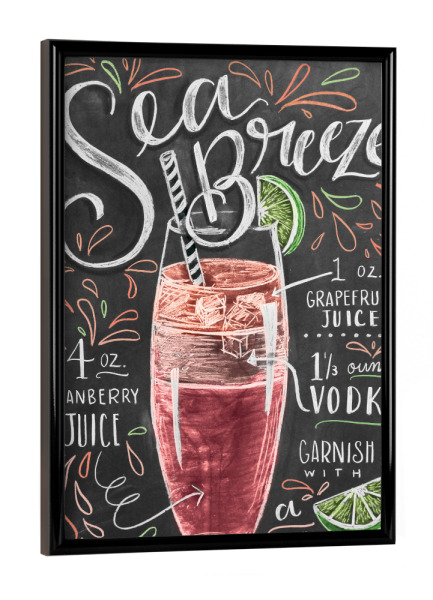 Poster mit schwarzem Rahmen "Seabreeze" artboxONE - Typografie,Essen & Trinken,Essen & Trinken / Alkohol