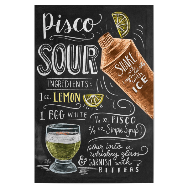 Poster 30x20 cm "Piscosour" artboxONE - Typografie,Essen & Trinken,Essen & Trinken / Alkohol