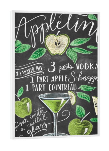 Poster mit weißem Rahmen "Appletini" artboxONE - Typografie,Essen & Trinken,Essen & Trinken / Alkohol,Essen & Trinken / Obst & Gemüse