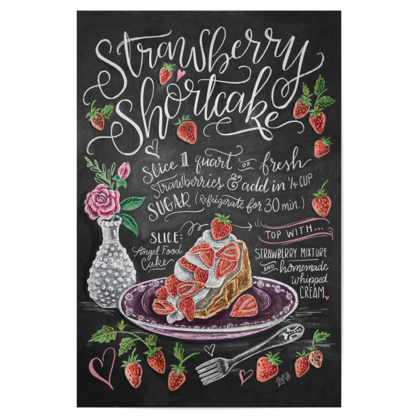 Poster 30x20 cm "Strawberry Shortcake" artboxONE - Typografie,Essen & Trinken,Essen & Trinken / Obst & Gemüse