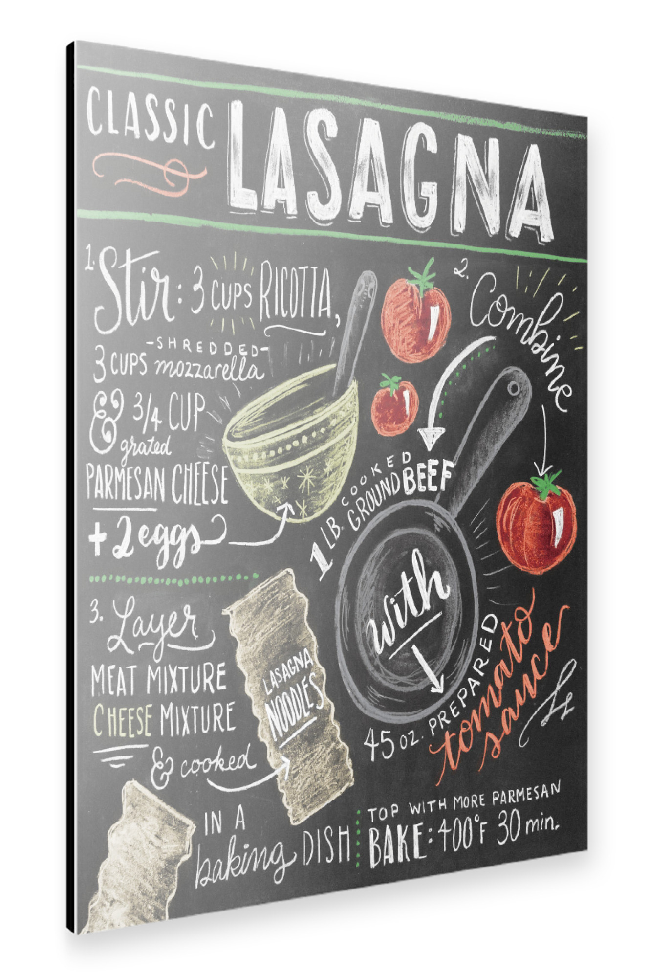 Alu-Dibond "Classic Lasagna" 75x50 cm artboxONE