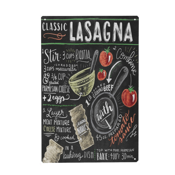 Holzbild "Classic Lasagna" artboxONE - Typografie,Essen & Trinken