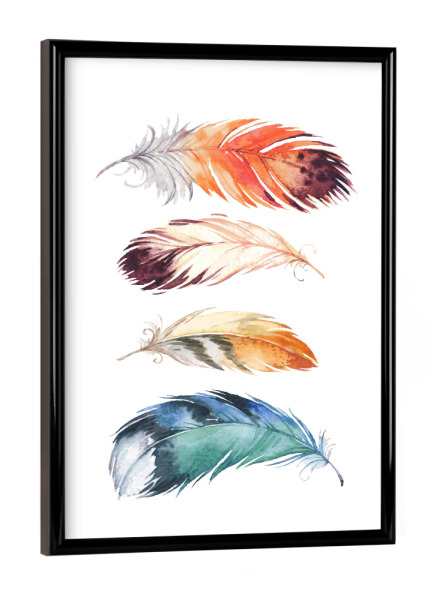 Poster mit schwarzem Rahmen "Feathers 2" artboxONE - Natur,Für Kinder