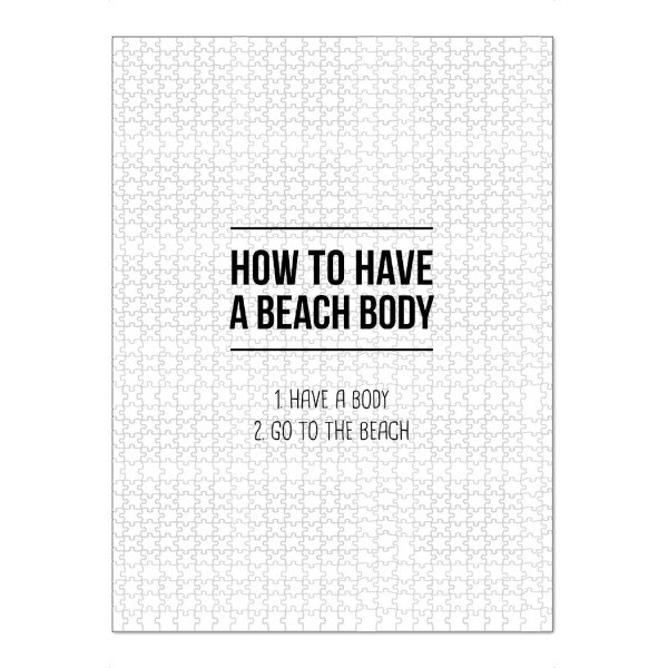 Puzzle Ravensburger "Beach Body" artboxONE - Typografie,Reise,Essen & Trinken,Schwarzweiß,Reise / Strand und Meer