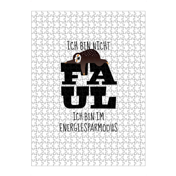Puzzle Ravensburger "Faultier: Ich bin nicht faul" artboxONE - Typografie,Für Kinder,Tiere,Comic,Schwarzweiß,Für Papa
