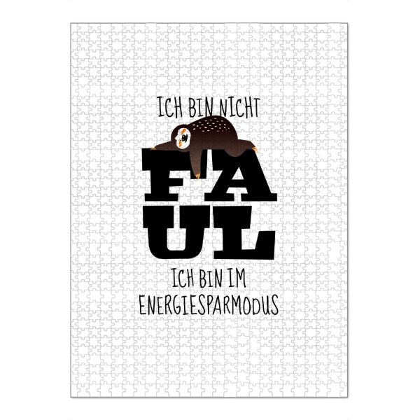 Puzzle Ravensburger "Faultier: Ich bin nicht faul" artboxONE - Typografie,Für Kinder,Tiere,Comic,Schwarzweiß,Für Papa