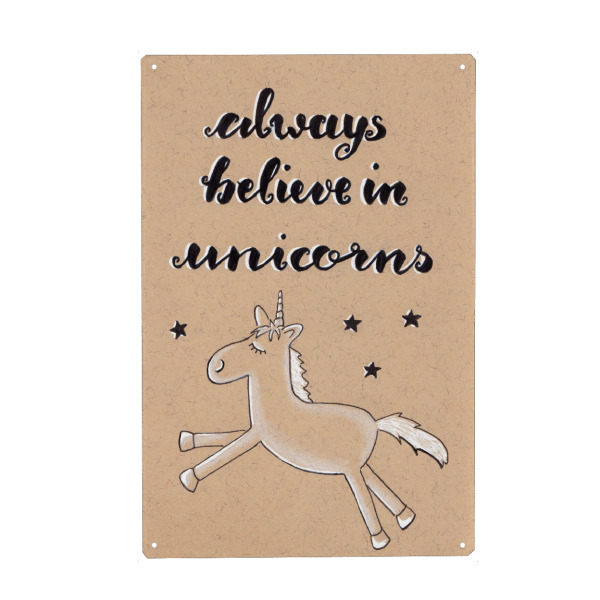 Metall Poster "Unicorns" artboxONE - Typografie,Tiere,Fiktion