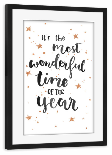 Poster mit Rahmen schwarz "Wonderful Time" artboxONE - Typografie,Weihnachten