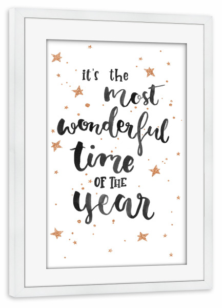 Poster mit Rahmen weiß "Wonderful Time" artboxONE - Typografie,Weihnachten