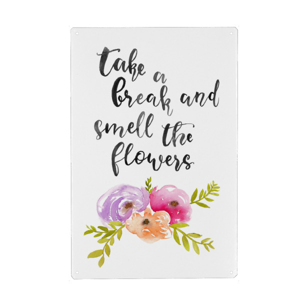 Holzbild "Take A Break" artboxONE - Typografie,Natur,Floral