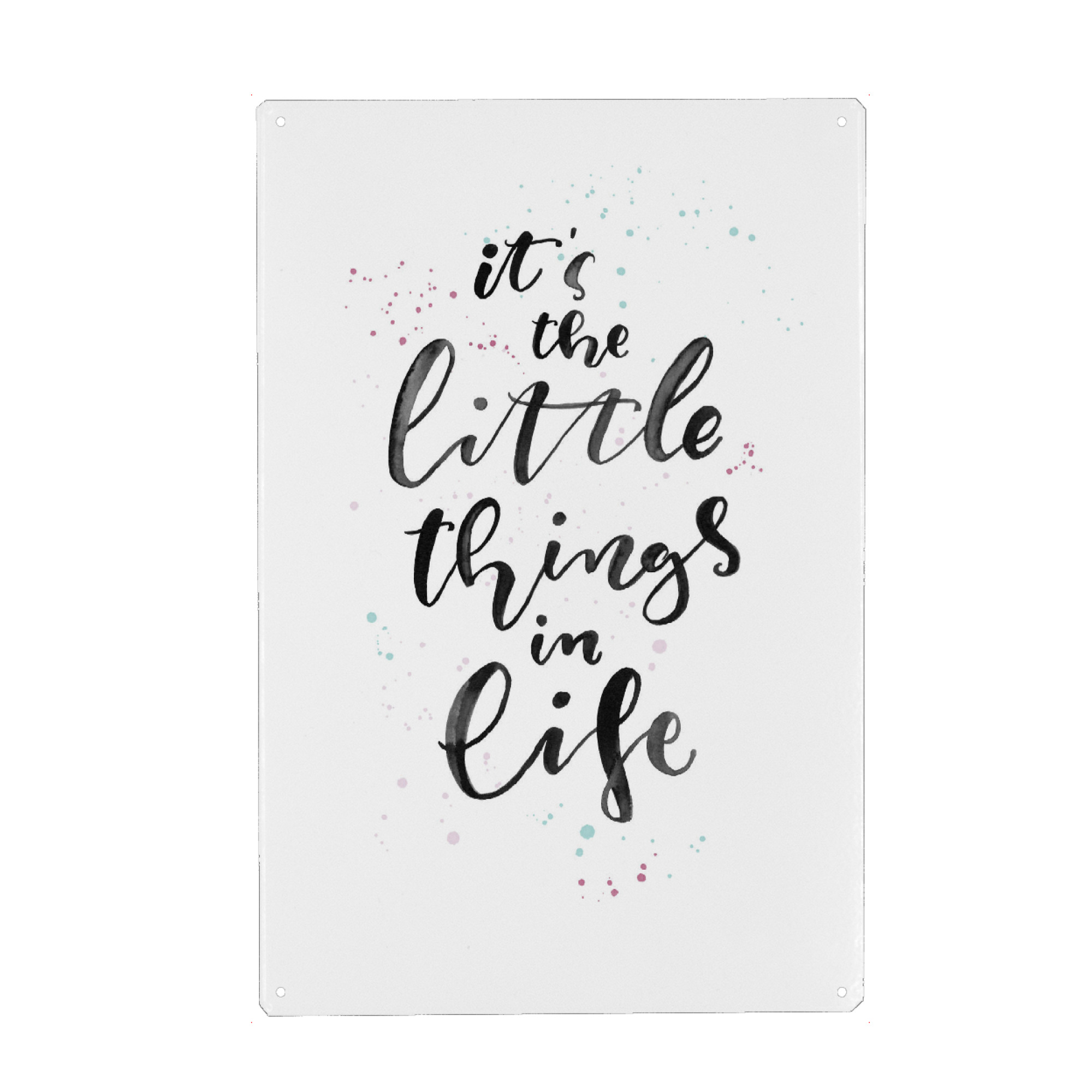 Metall Poster "The Little Things" artboxONE - Typografie,Schwarzweiß