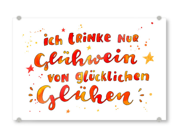 Acrylglasbild "Trinken in der Weihnachtszeit" artboxONE - Typografie,Essen & Trinken,Weihnachten,Essen & Trinken / Alkohol
