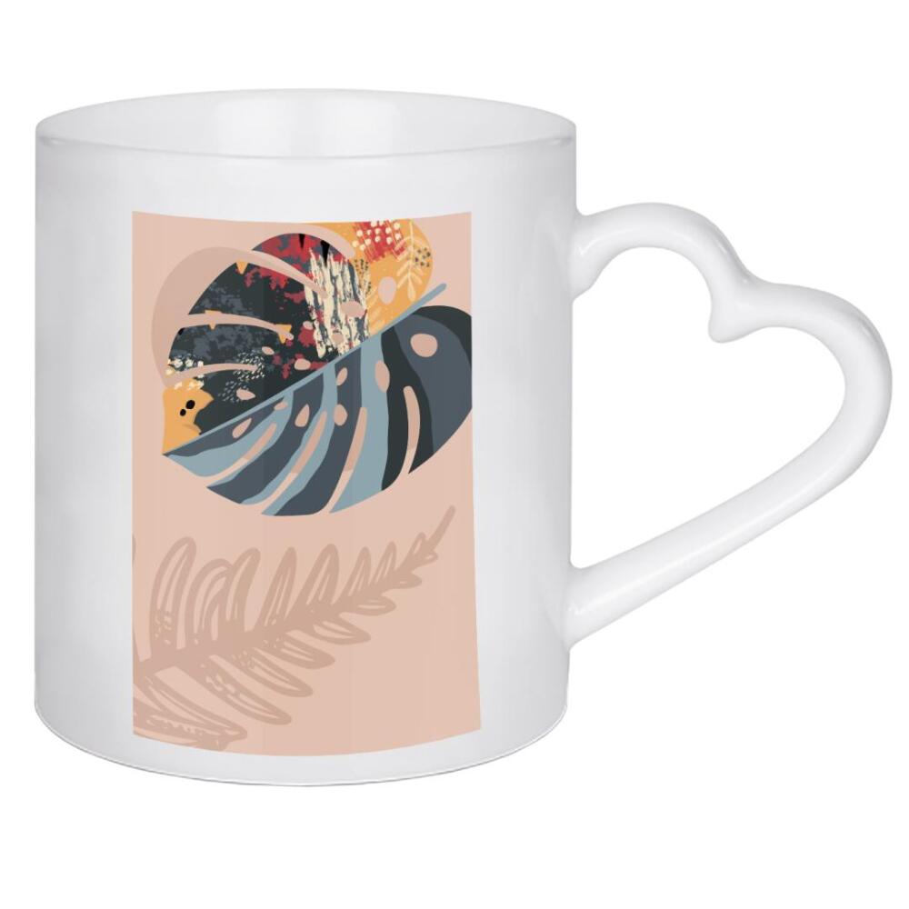 Herztasse "Retro-tropisch" artboxONE - Natur,Floral,Abstrakt