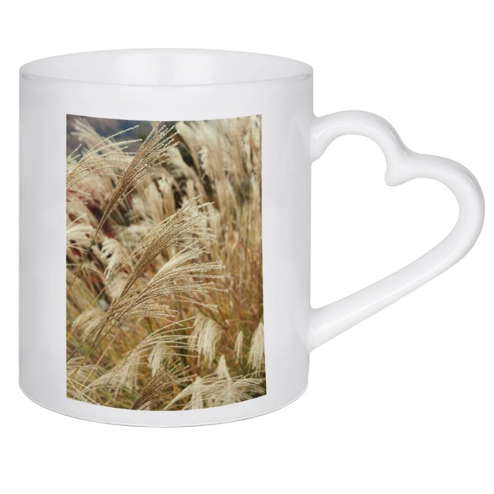 Herztasse "Weizenpflanzen" artboxONE - Natur,Floral - Weizenpflanzen,Pflanzen,Natur,Beige,Boho,Botanisch