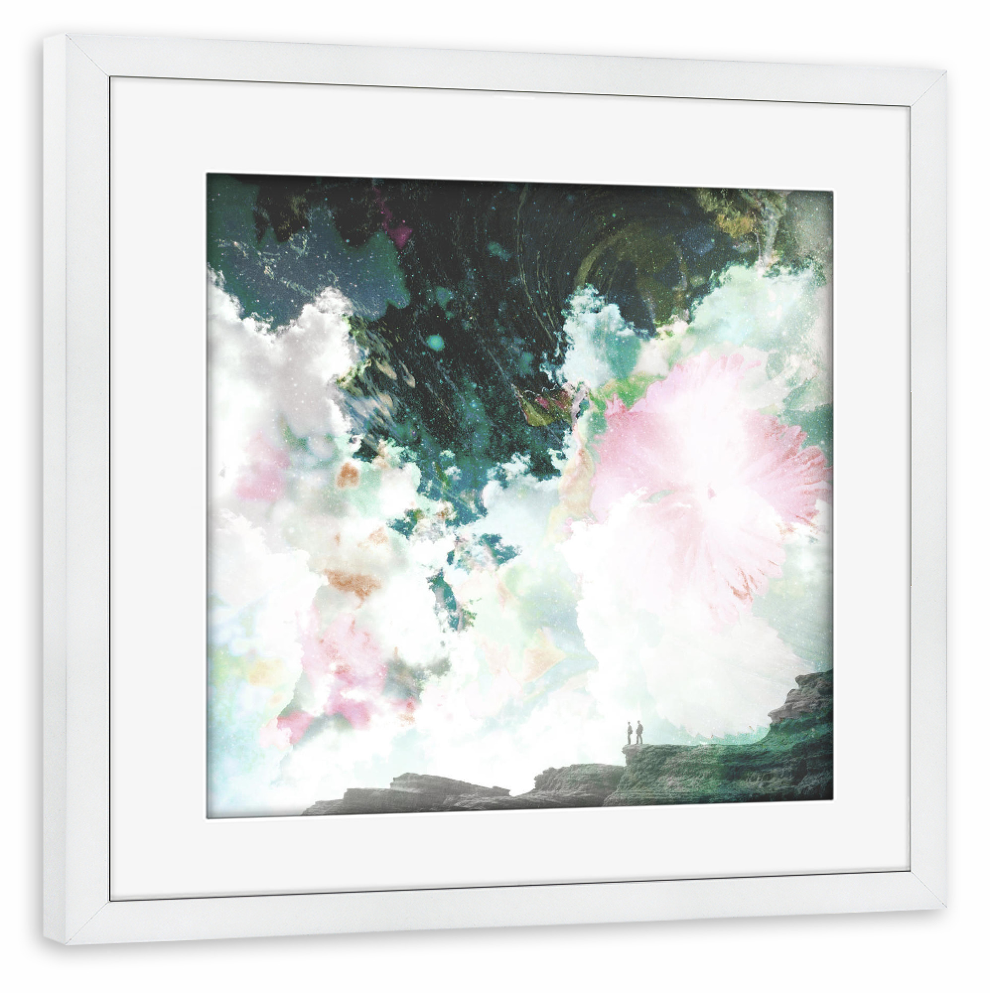 Poster mit Rahmen weiß "Coastline" artboxONE - Abstrakt,Galaxy