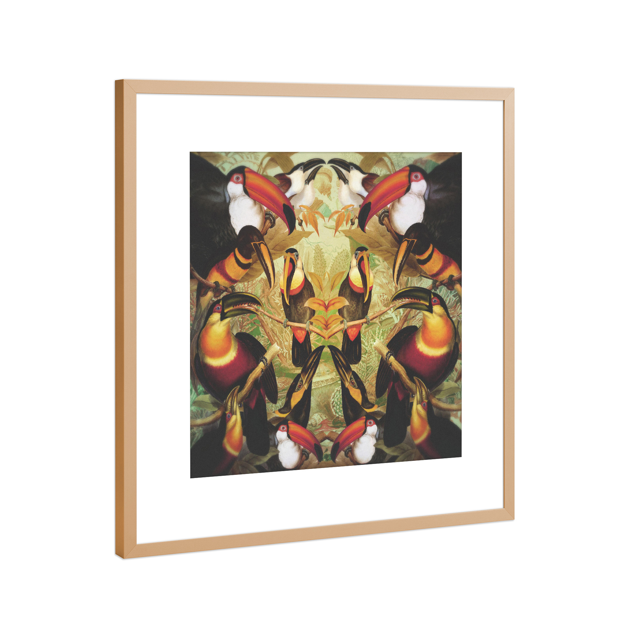 Poster mit Rahmen Kupfer "Tucanes" artboxONE - Abstrakt