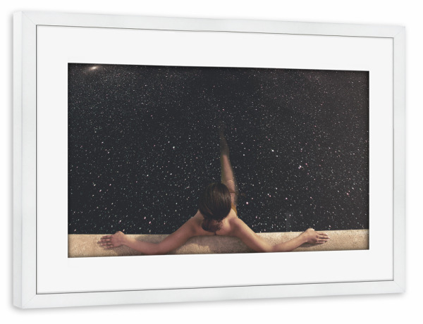 Poster mit Rahmen weiß "Holynight" artboxONE - Abstrakt,Galaxy