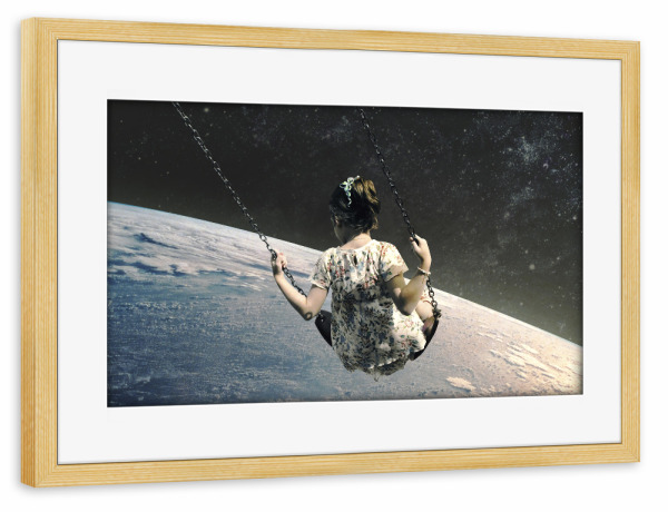Poster mit Rahmen kiefer "Swing" artboxONE - Abstrakt,Galaxy - Space,Swing,Galaxy