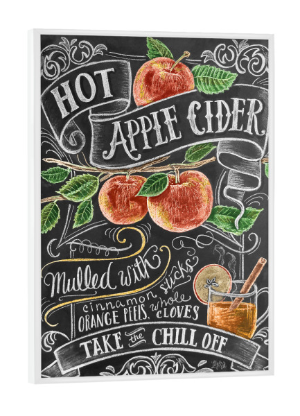 Poster mit weißem Rahmen "Hot Apple Cider" artboxONE - Typografie,Essen & Trinken,Essen & Trinken / Alkohol,Essen & Trinken / Obst & Gemüse