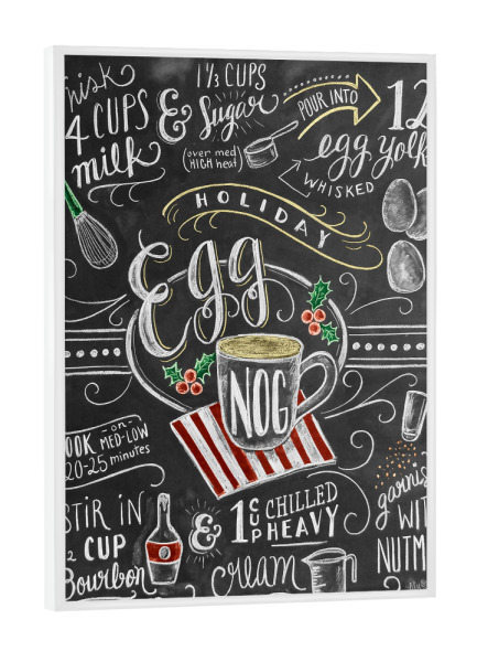 Poster mit weißem Rahmen "Egg Nog" artboxONE - Typografie,Essen & Trinken,Weihnachten,Essen & Trinken / Alkohol