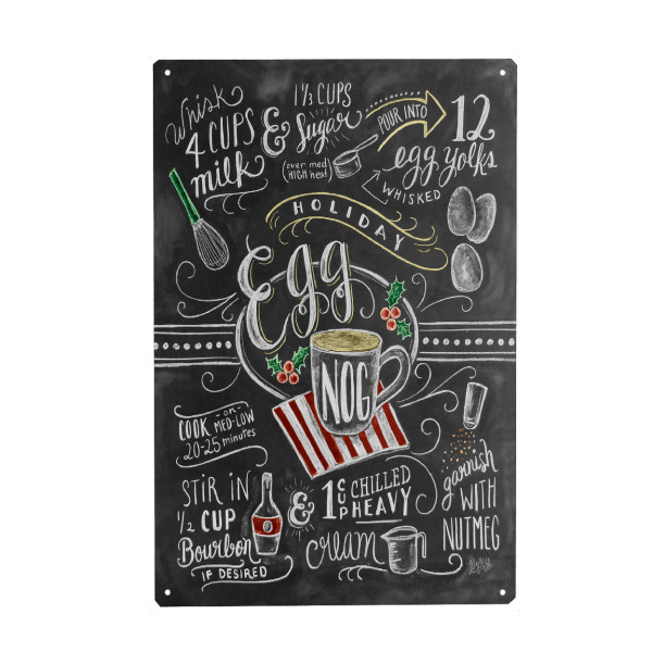 Holzbild "Egg Nog" artboxONE - Typografie,Essen & Trinken,Weihnachten,Essen & Trinken / Alkohol