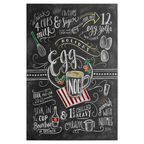 Poster 30x20 cm "Egg Nog" artboxONE - Typografie,Essen & Trinken,Weihnachten,Essen & Trinken / Alkohol