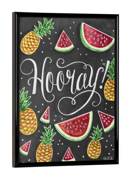 Poster mit schwarzem Rahmen "Hooray 2" artboxONE - Typografie,Essen & Trinken / Obst & Gemüse