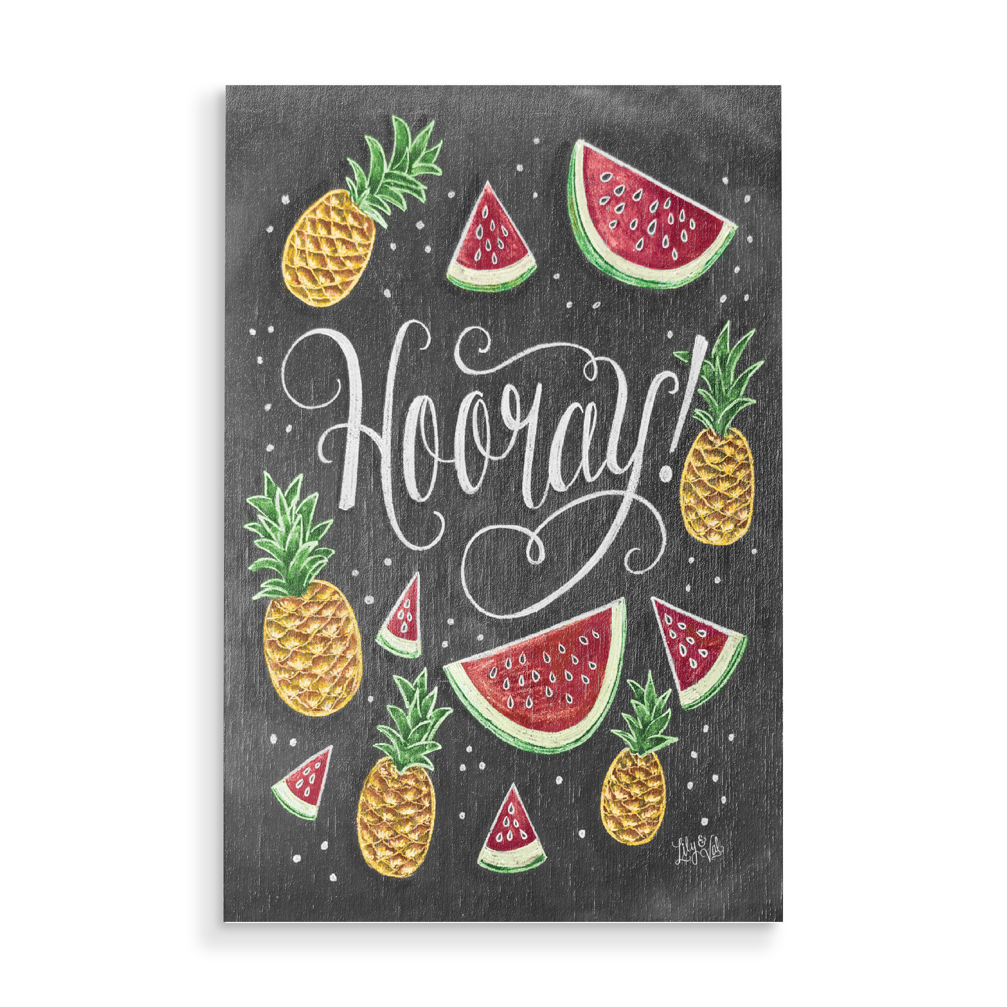 Holzbild "Hooray 2" artboxONE - Typografie,Essen & Trinken / Obst & Gemüse