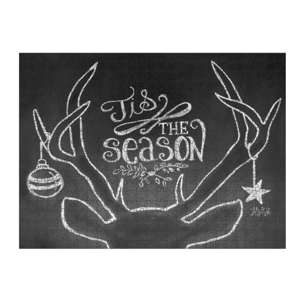 Puzzle Ravensburger "Tis the season" artboxONE - Typografie,Tiere,Schwarzweiß,Weihnachten