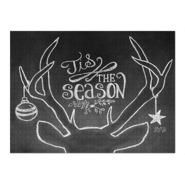 Puzzle Ravensburger "Tis the season" artboxONE - Typografie,Tiere,Schwarzweiß,Weihnachten