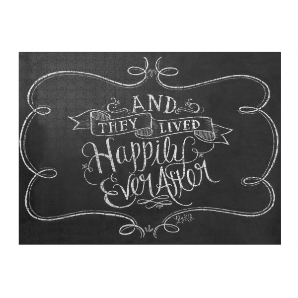 artboxONE Puzzle "Happily ever after" artboxONE - Typografie,Schwarzweiß,Liebe,Für Mama,Für Papa