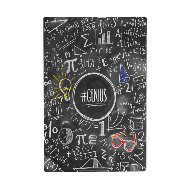 Metall Poster "Genius" artboxONE - Typografie