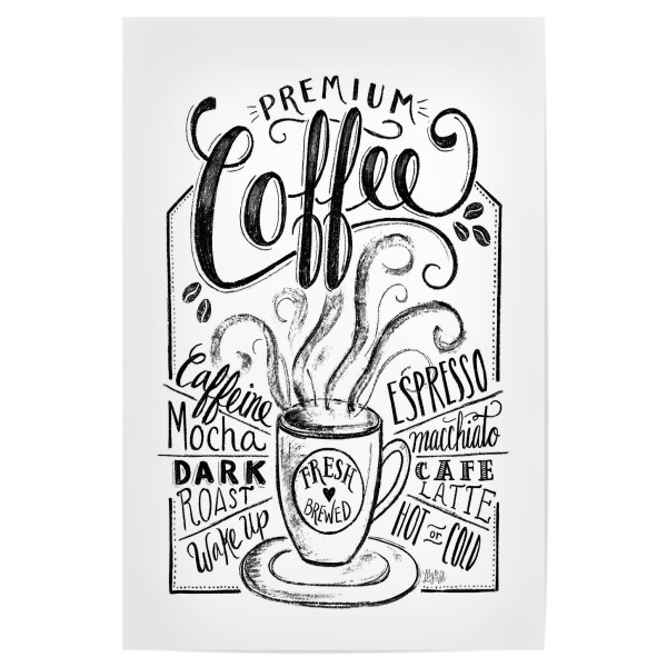 Poster "Coffee 4" artboxONE - Typografie,Essen & Trinken,Schwarzweiß