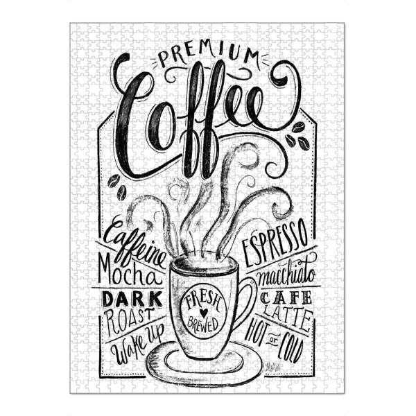 Puzzle Ravensburger "Coffee 4" artboxONE - Typografie,Essen & Trinken,Schwarzweiß