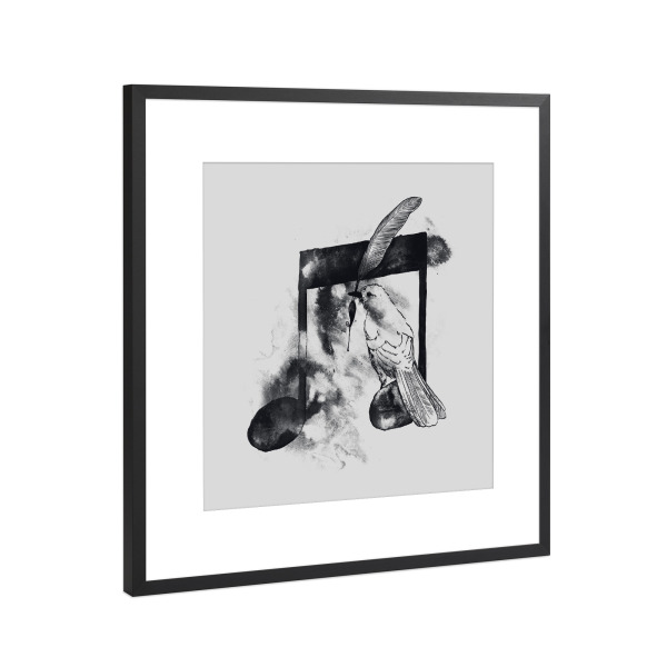 Poster mit Rahmen Schwarz (Metallic) "Music Painter" artboxONE - Für Kinder,Tiere,Musik