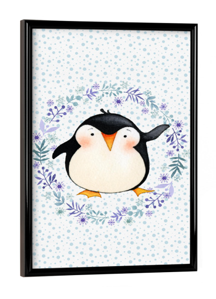 Poster mit schwarzem Rahmen "Cute Penguin" artboxONE - Für Kinder,Tiere,Weihnachten
