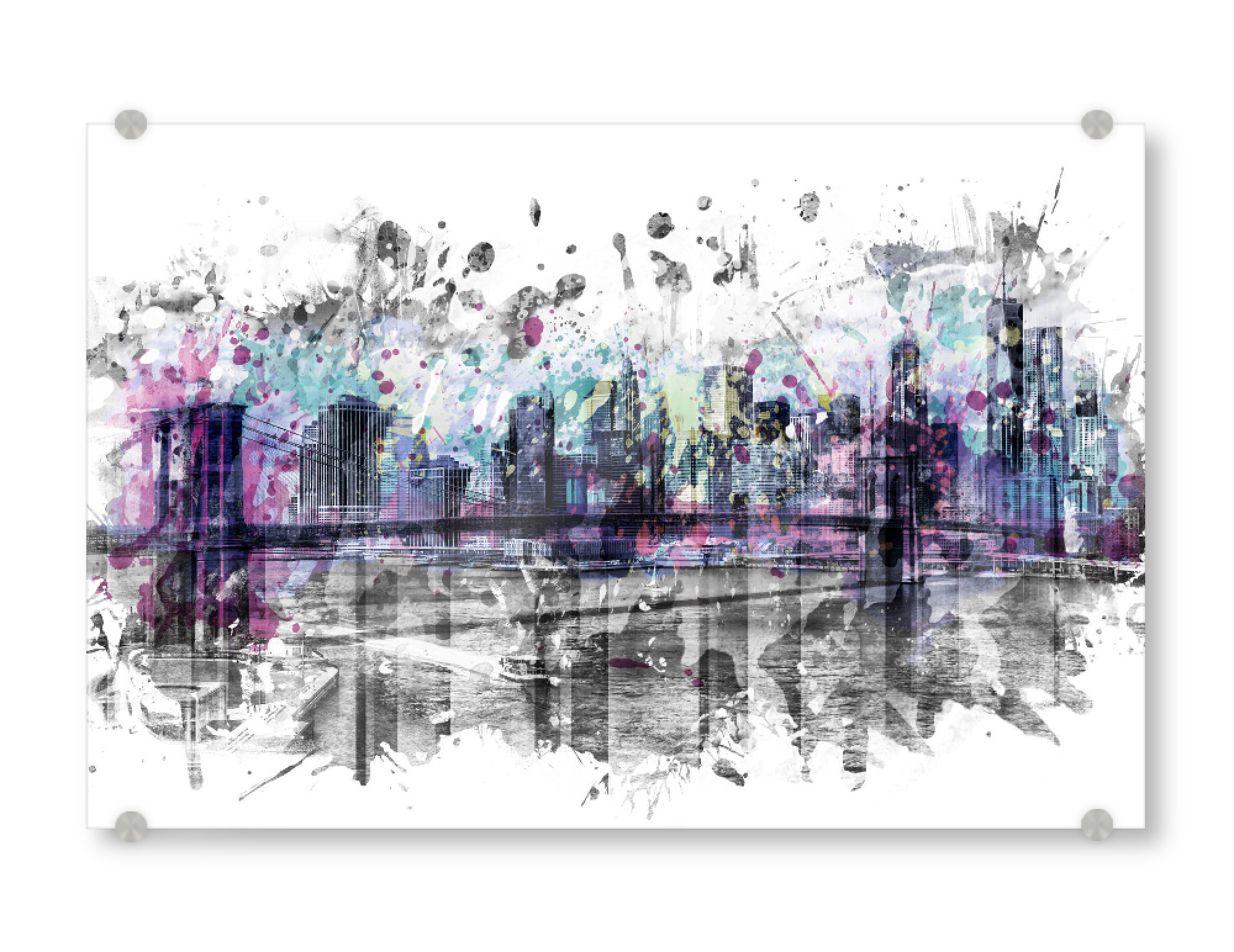 Acrylglasbild "Modern Art NEW YORK CITY Skyline" artboxONE - Städte,Städte / New York,Reise,Abstrakt,Architektur,Reise / Länder