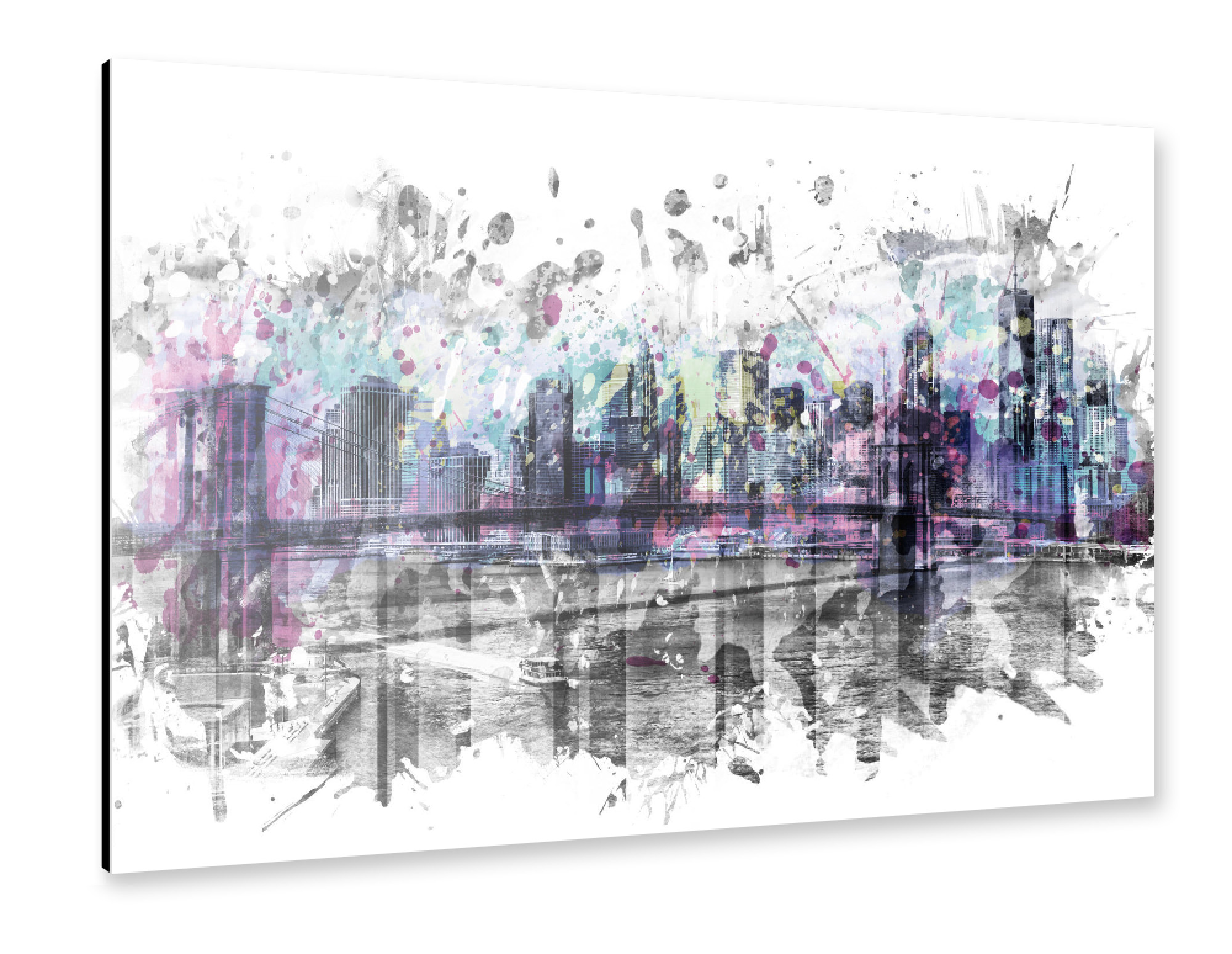 Alu-Dibond "Modern Art NEW YORK CITY Skyline" 75x50 cm artboxONE