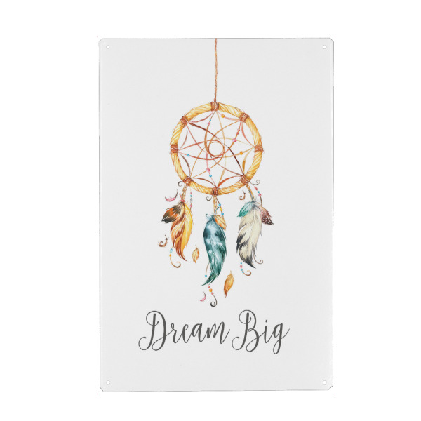 Holzbild "Dream Big Tribal Dreamcatcher" artboxONE - Typografie,Natur,Für Kinder,Sport / Motivation