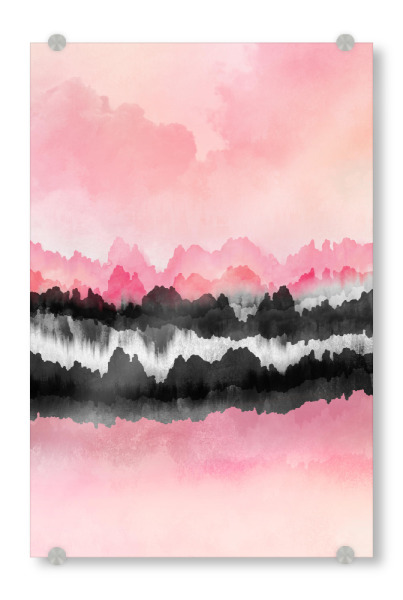 Acrylglasbild "Pink Mountains" artboxONE - Abstrakt - Abstract,Clouds,Pink,Feminine,Landscape