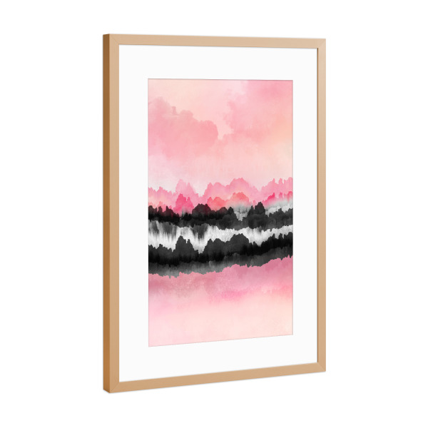 Poster mit Rahmen Kupfer "Pink Mountains" artboxONE - Abstrakt - Abstract,Clouds,Pink,Feminine,Landscape